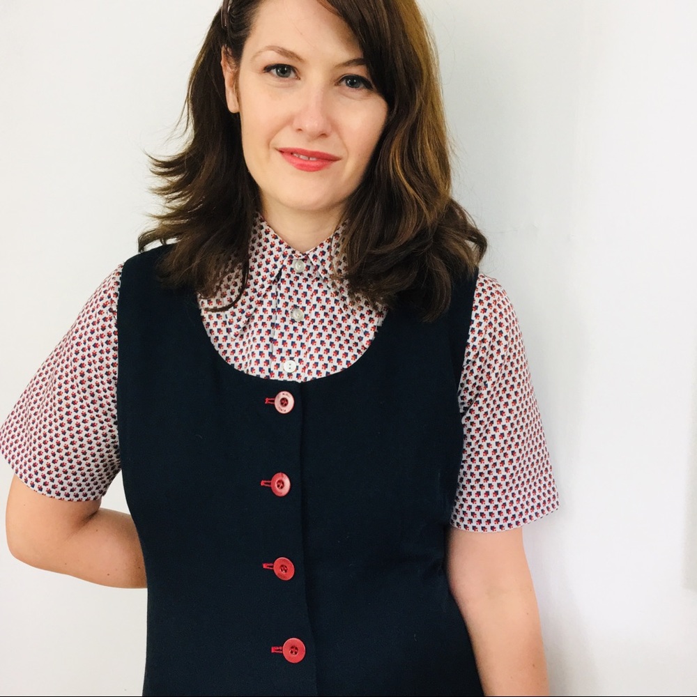 Vintage Geometric print “leisure shirt”